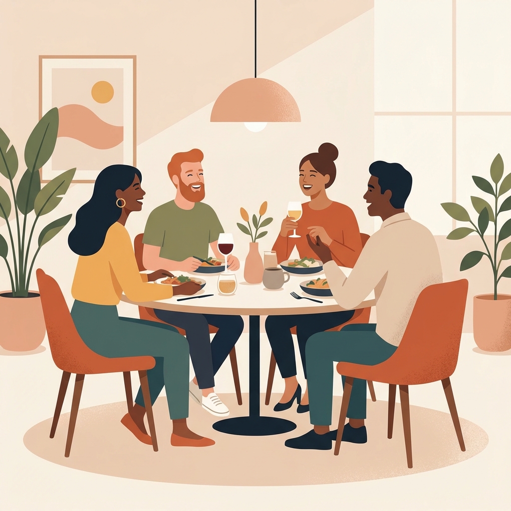 Friends sharing a meal